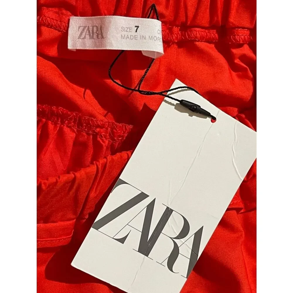 Zara Red Girls' Tiered Skirt